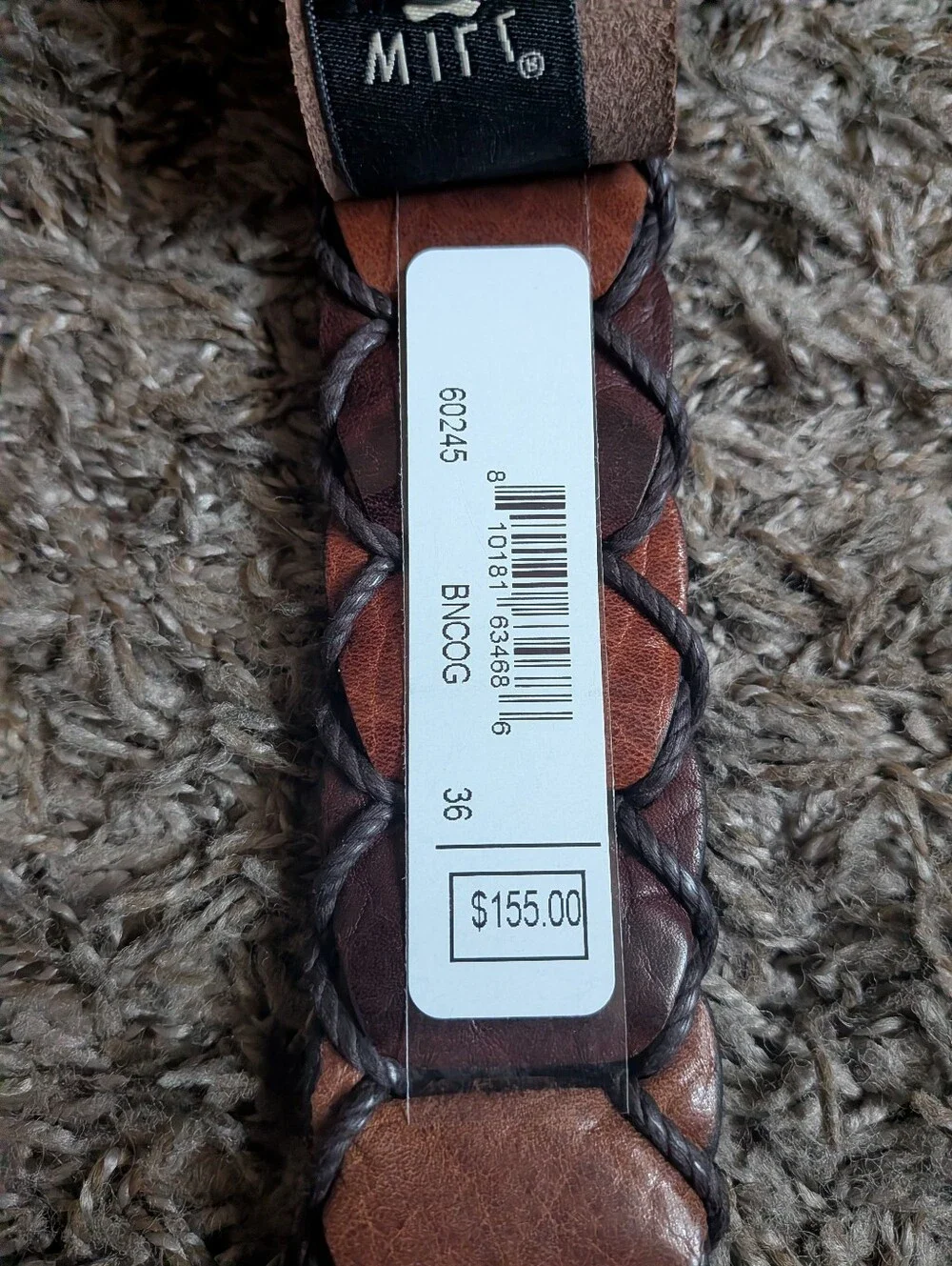 Will Leather Goods Brown Cognac Buffalo Link Dress Belt Men's 36W NEW